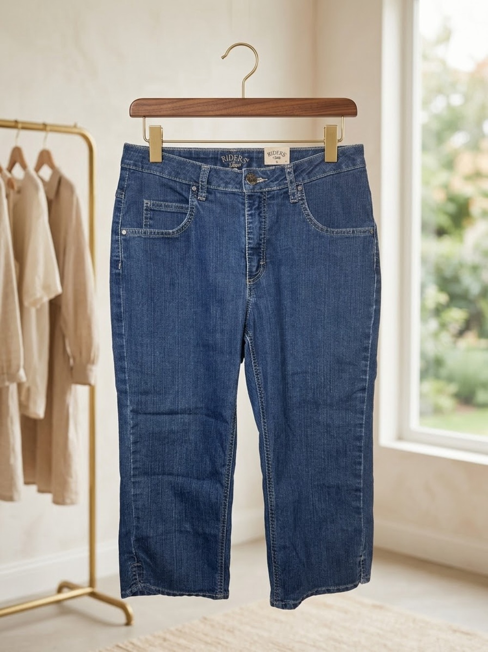 Riders by Lee Dark Wash Stretch Denim Capri Jeans | Size 10 Medium